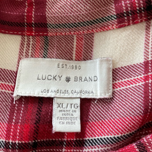 Lucky Brand Plaid Flannel Shirt with Shirttail - Size XL - EUC - Picture 6 of 9